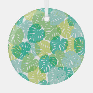 Exotic Cheese Plant: Tropical Monstera Glass Tree Decoration