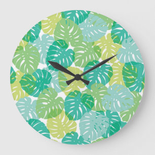 Exotic Cheese Plant: Tropical Monstera Large Clock