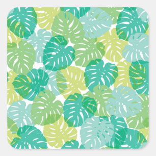 Exotic Cheese Plant: Tropical Monstera Square Sticker