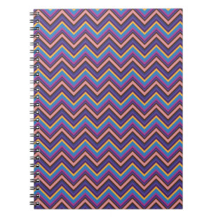 Exotic Chevron in Purple, Blue, Pink, and Gold Notebook