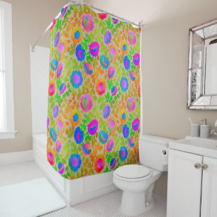Exotic Chintz Floral Beige Shower Curtain