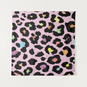 exotic colorful wild leopard design hand drawn fas tapestry