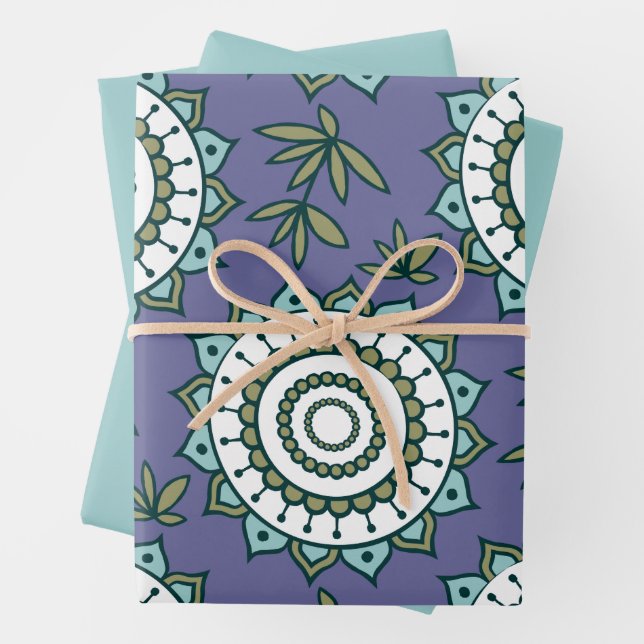 Exotic Coloured Mandala Flat Sheet Wrapping Paper (In situ)