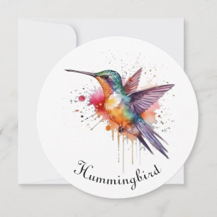 Exotic colourful hummingbird customisable holiday card