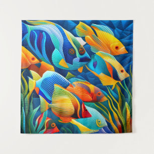 Exotic Colourful Tropical Fish in Coral Reef Tapestry