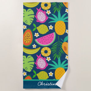 Exotic Colourful Tropical Fruits Custom  Beach Towel