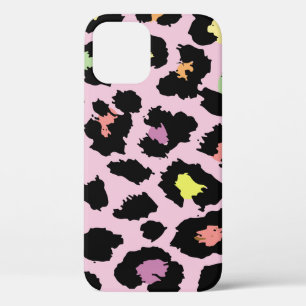 exotic colourful wild leopard design hand drawn fa iPhone 12 case