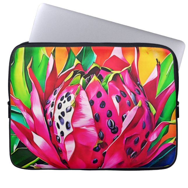 Exotic Dragon Fruit Bloom Laptop Sleeve (Front)