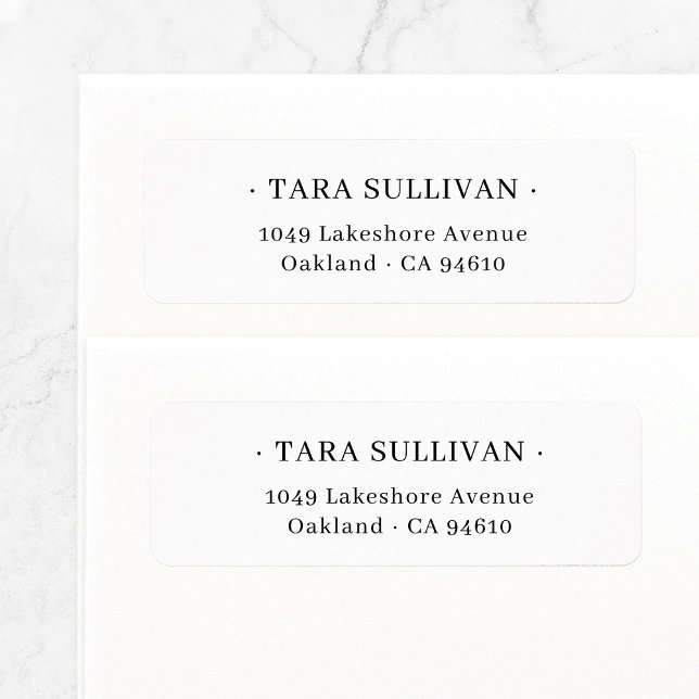 Exotic Elegance Typography 07. Return Address Label (Minimal chic black and white elegant typography return address label template.)