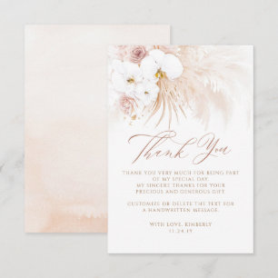 Exotic Elegant Boho Floral Thank You Card