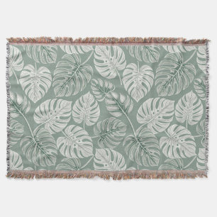 Exotic Elegant Monsteras Throw Blanket