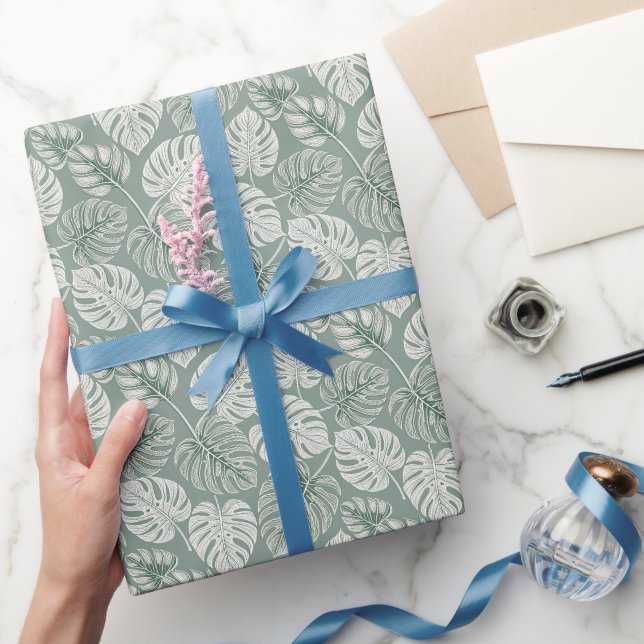 Exotic Elegant Monsteras Wrapping Paper (Gifting)
