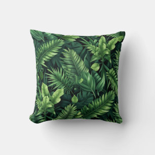 Exotic Emerald Canopy: A Lush Seamless Composition Cushion