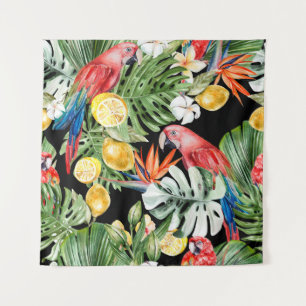 Exotic Escape: Watercolor Paradise Tapestry