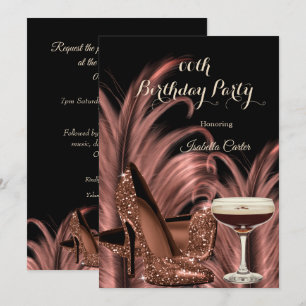 Exotic Espresso Martini Heels Birthday Party Invitation