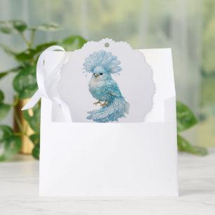 Exotic Fantasy Crystal BlueBird Tree Decoration Card