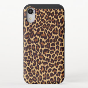 Exotic Faux Leopard Fur Print iPhone XR Slider Case