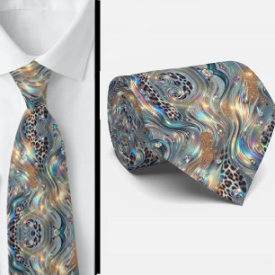 Exotic Faux Silk Luxury Trendy Opal Gentleman's Tie