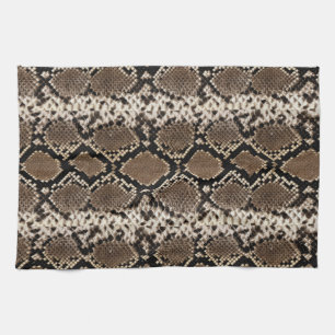 Exotic Faux Snakeskin Photographic Pattern Tea Towel
