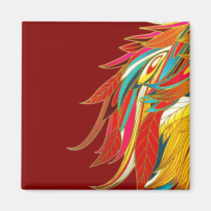 Exotic Feathers Red Magnet