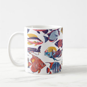 Exotic Fish Pattern Mug   Aquarium Lover Gift Colo