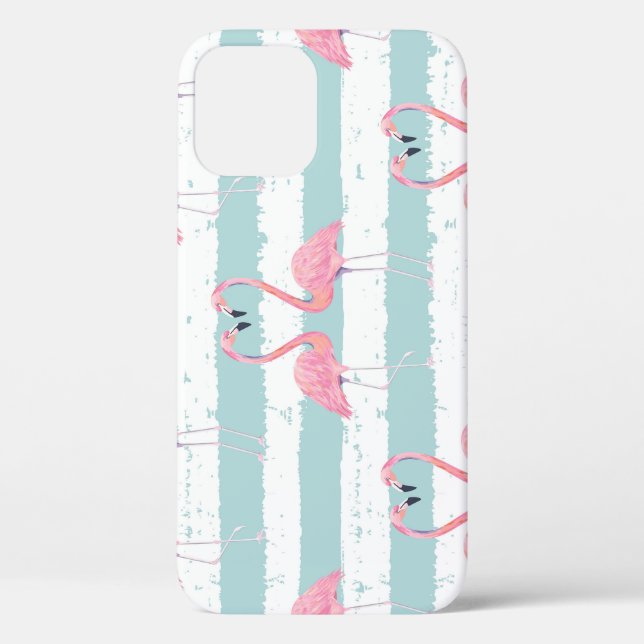 Exotic Flamingo Striped Background Pattern Case-Mate iPhone Case (Back)