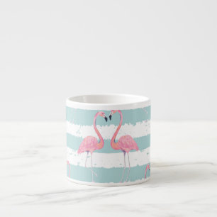 Exotic Flamingo Striped Background Pattern Espresso Cup