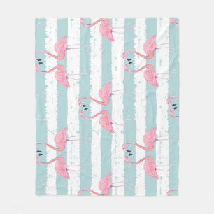 Exotic Flamingo Striped Background Pattern Fleece Blanket