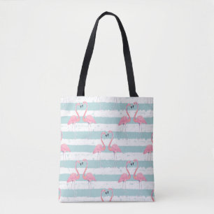 Exotic Flamingo Striped Background Pattern Tote Bag