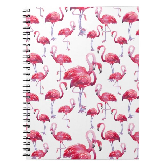 Exotic Flamingo Watercolor Bird Notebook (Front)