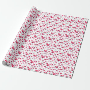 Exotic Flamingo Watercolor Bird Wrapping Paper