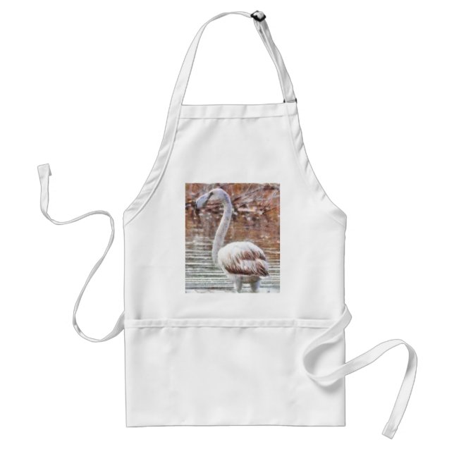 Exotic Flamingo Watercolor Standard Apron (Front)