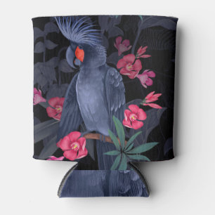 Exotic Floral Black Parrot: Tropical Nature Can Cooler