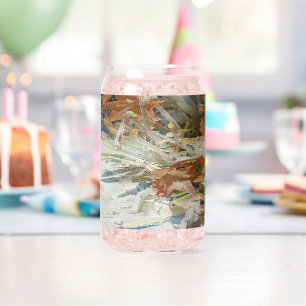 Exotic Floral Can Glass