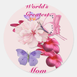 Exotic Floral for Mum Classic Round Sticker