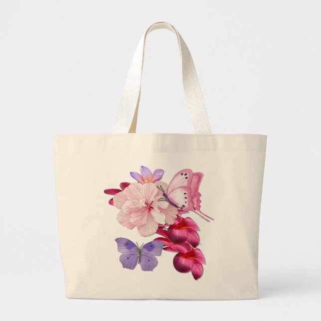 Exotic Floral for Mum Large Tote Bag (Front)