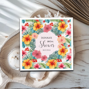 Exotic Floral Hawaiian Bridal Shower Napkin