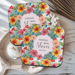 Exotic Floral Hawaiian Bridal Shower Paper Plate