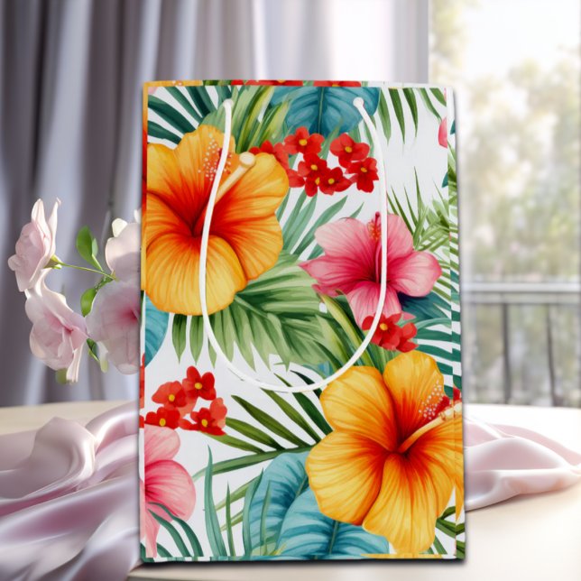 Exotic Floral Hawaiian  Medium Gift Bag (Creator Uploaded)