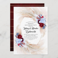 Exotic Floral Pampas Grass Wedding Anniversary