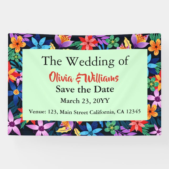 Exotic Floral Pattern Custom Text Template-68578 Banner (Horizontal)