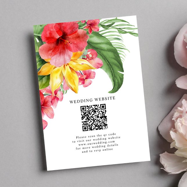 Exotic Floral Tropical Destination Wedding Enclosure Card (Exotic Floral Tropical Destination Wedding Enclosure Card)