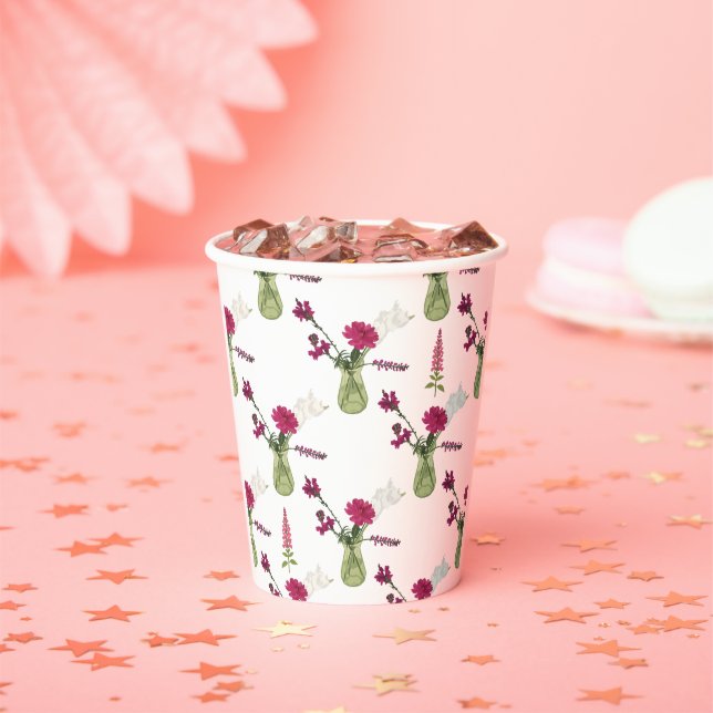 Exotic flower arrangement in glass paper cups (Insitu)