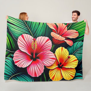 Exotic Flower Garden Dreams Fleece Blanket