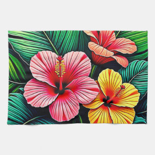 Exotic Flower Garden Dreams Tea Towel