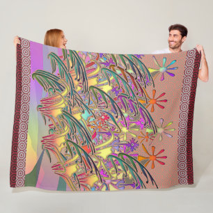 Exotic Flower Garden Fleece Blanket