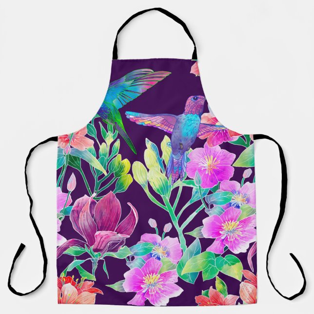 Exotic flowers and birds apron (Front)