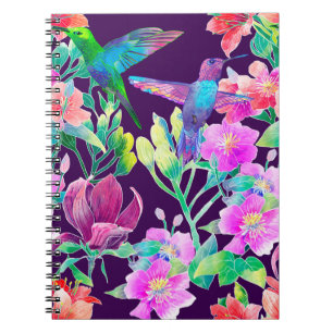 Exotic flowers and birds notebook