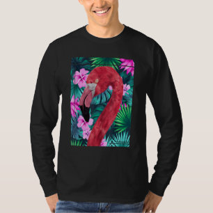 Exotic Flowers Animal Tropical Bird Floral Pink Fl T-Shirt
