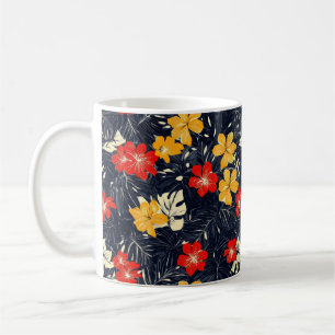 Exotic Flowers Floral Pattern Coffee Mug